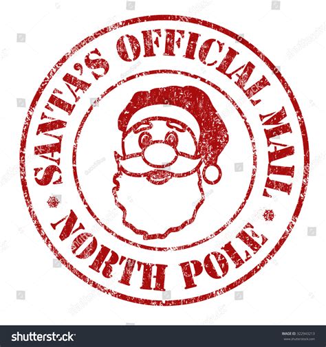 Santas Official Mail Grunge Rubber Stamp Stock Vector 322943213