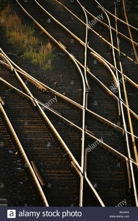 Left Hand Railroad Switches Stock Photo Alamy