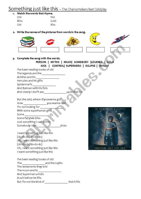 Something Just Like This Esl Worksheet By Terrats