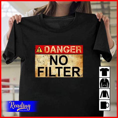 Danger No Filter Warning Sign Vintage T Shirt Tank Top Minaze