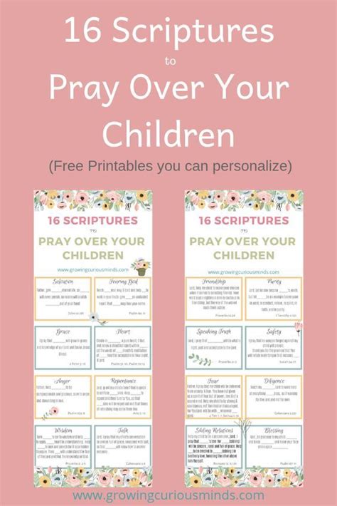 Free Printable Scriptures To Pray Over Your Kids Homeschool Giveaways