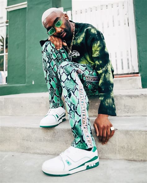Spotted Riky Rick Sports Louis Vuitton And Daily Paper Pause Online