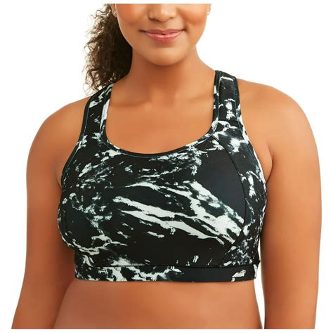 Avia Womens Plus Size Vibrant Printed Active Molded Cup Sports Bra