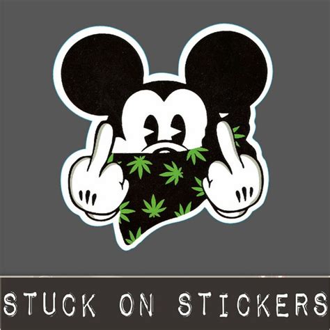 Mickey Mouse Gangster Sticker Weed 420 Graffiti Decal