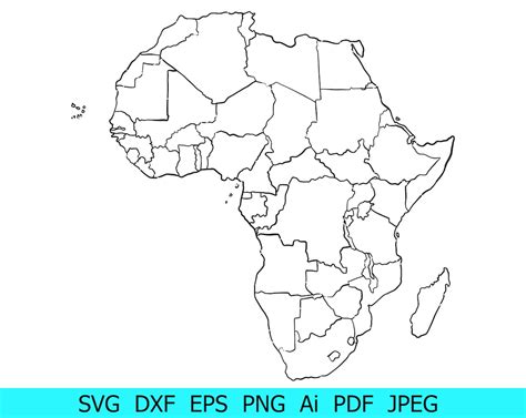 Afrika Umriss Svg Dateien Afrika Geschnitten Dateien Länder Etsy Schweiz