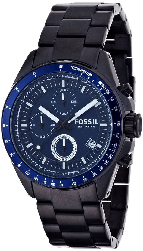 Fossil Mens Ch2692 Decker Stainless Steel Blue Dial Watch Fossil