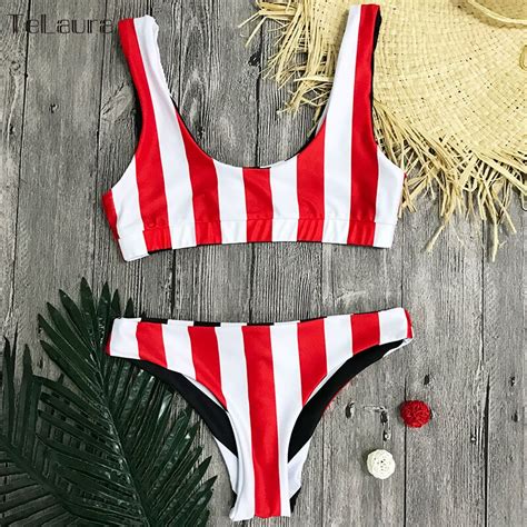 best price 2018 new sexy bikini women swimwear striped swimsuit bathing suit brazilian bikini