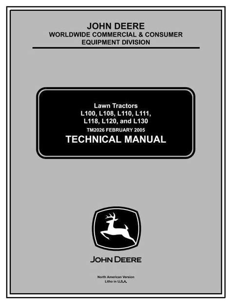 John Deere L100 L110 L120 L130 L118 L111 Lawn Tractors Technical