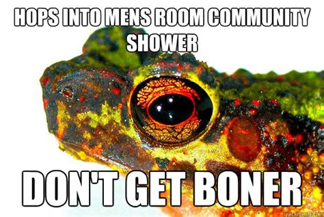 Hops Into Mens Room Community Shower Dont Get Boner Gay Pride Toad
