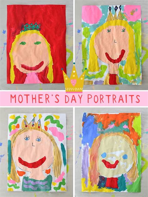 To make it easy for you i've collected together the best mother's day crafts just right for preschoolers to make. Queen Mom Mother's Day Portraits Painted by Kids (A Mother's Day Gift)