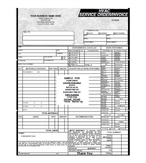 Free hvac work order template sample. HVAC Invoice Template - 7+ Free Word, Excel, PDF Format Download | Free & Premium Templates