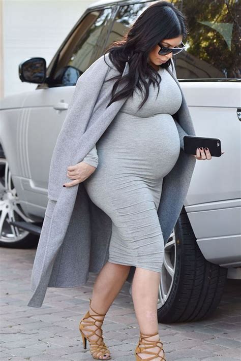 Kim Kardashian Looks Ready To Pop As She Shows Off Baby Bump In A Skin