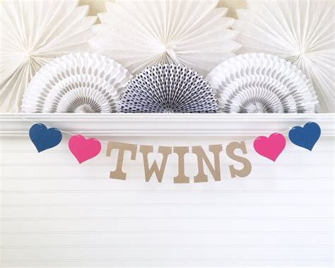 Twins Banner 5 Inch Letters Twin Baby Shower Decorations The Twins