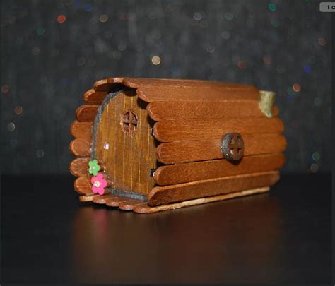 Hobbit House Made From Paddle Pop Sticks Fairy Garden Diy Fairy