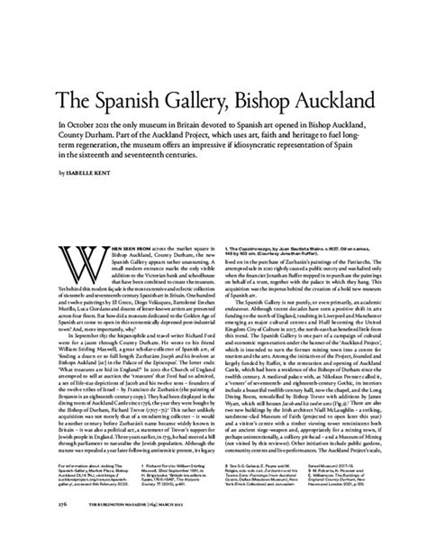 pdf the spanish gallery bishop auckland the burlington magazine 164 mar 2022 276 83