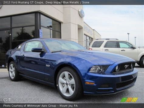 Deep Impact Blue Metallic 2013 Ford Mustang Gt Coupe Stone Interior