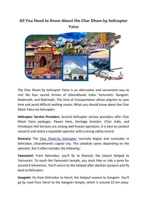 Ppt All You Need To Know About The Char Dham By Helicopter Yatra