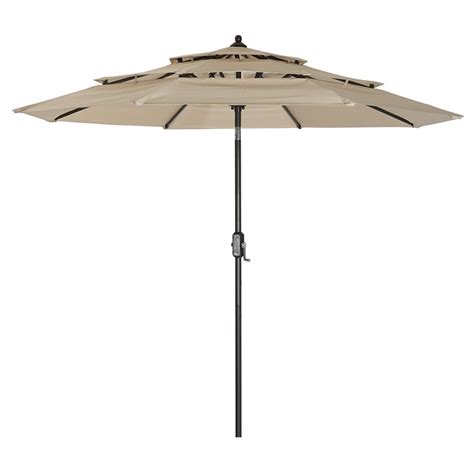 9ft Patio Umbrella Outdoor 3 Tier Vented Table Umbrella With 8 Sturdy