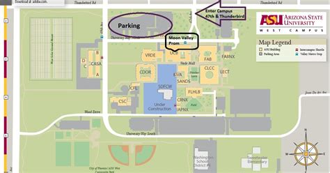 Asu West Campus Map United States Map