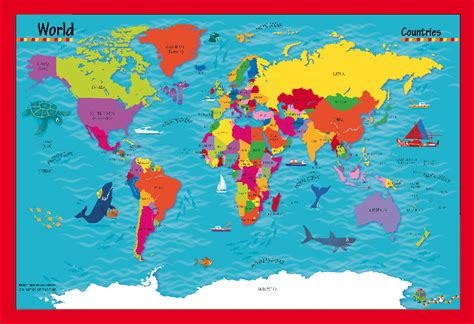 Childrens World Countries Picture Map Cosmographics Ltd