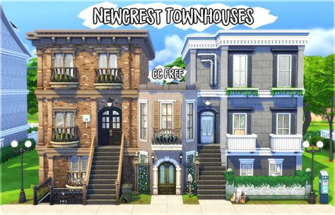 Newcrest Townhouses Sims 4 House Plans Sims 4 House Building Sims