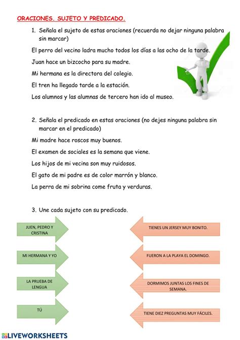 Ficha Interactiva De Sujeto Y Predicado Para Primaria C85