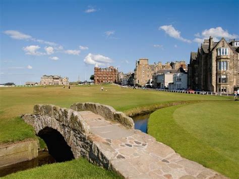 Golfing The Swilcan Bridge On The 18th Hole St Andrews Golf Course