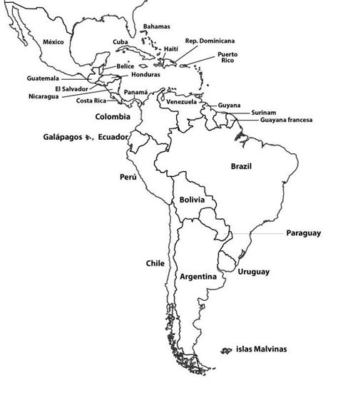 Mapa De Latinoamerica Con Nombres Ouiluv