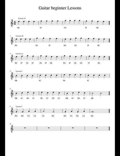 Guitar Beginner Lessons Sheet Music For Guitar Download Free In Pdf Or Midi