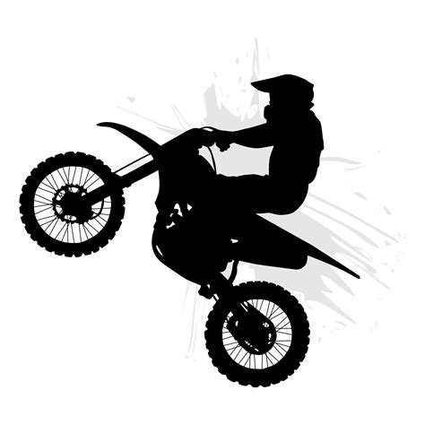 Silueta De Un Motocross Jinete Haciendo Un Truco Saltar Vector