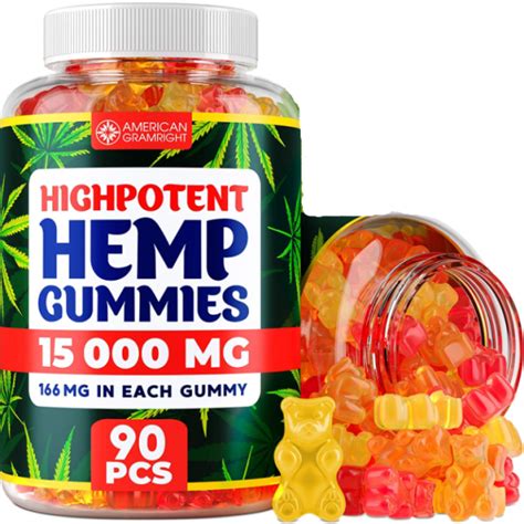 natural hemp gummies 15000mg 166mg per gummy bear with full spectrum hemp extract natural