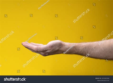 Outstretched Empty Cupped Hand Palm On Stock Photo Edit Now 2072093360