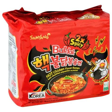 Samyang Buldak Hot Chicken Flavour Ramen 2x Spicy 140g 5 Pack Mr