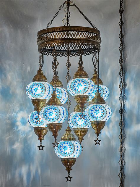 8 Colors PLUG IN LIGHT 9Globes Turkish Moroccan Mosaic Swag Etsy