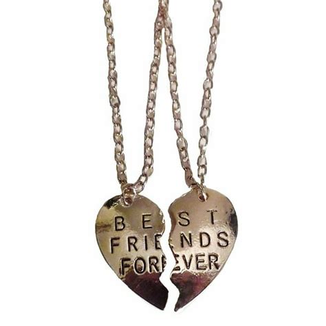 Best Friends Forever 2 Piece Goldtone Split Heart Pendant On 20 Chain