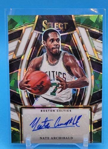 Select Nate Archibald Auto White Cracked Ice Celtics Hof