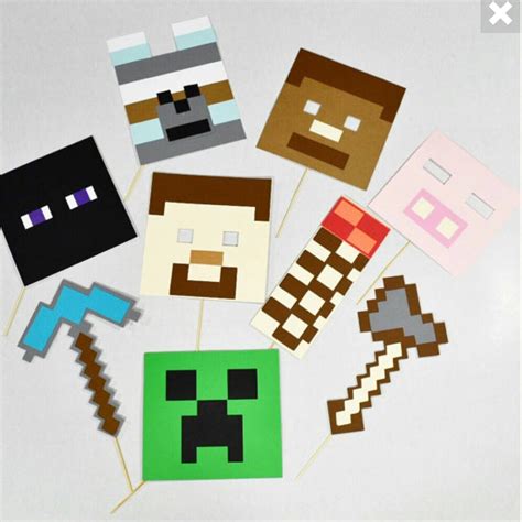Minecraft Inspired Photo Booth Props By Lestudiorose On Etsy