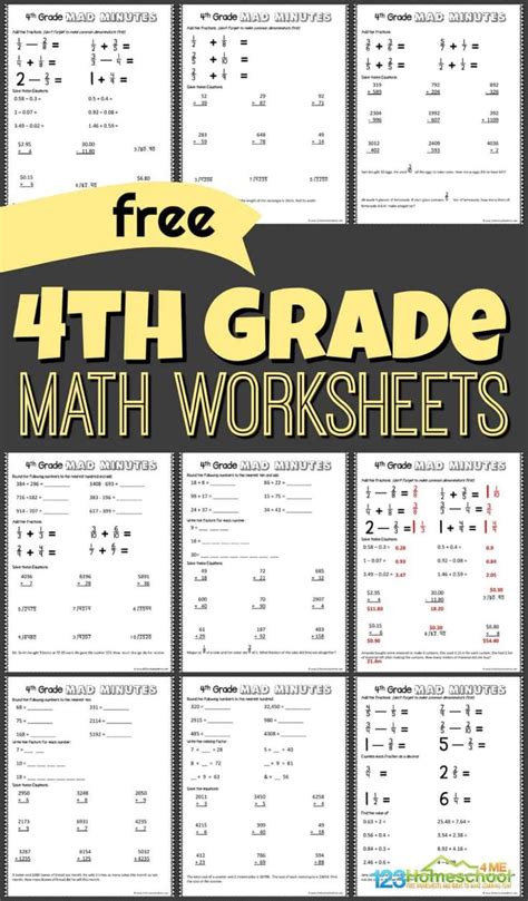 Free Printable Worksheets For Fourth Grade
