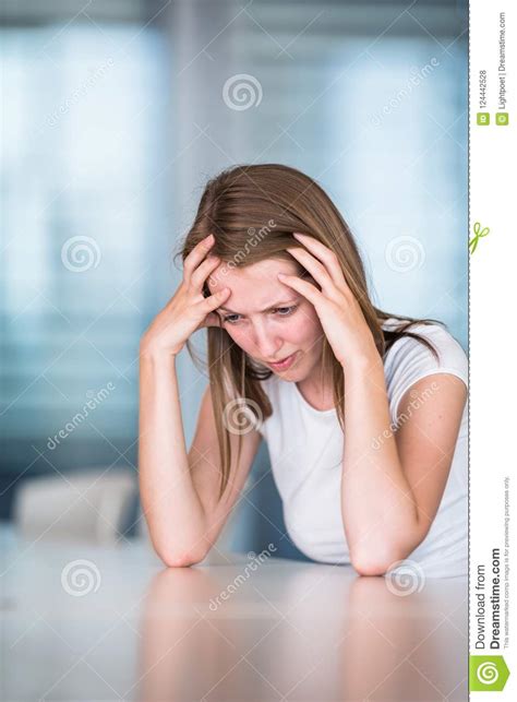 Depressedanxious Young Woman Stock Photo Image Of Blue