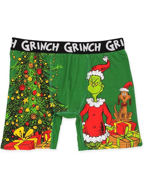 Dr Seuss The Grinch Mens Holiday Boxer Lounge Shorts Mf20269bx
