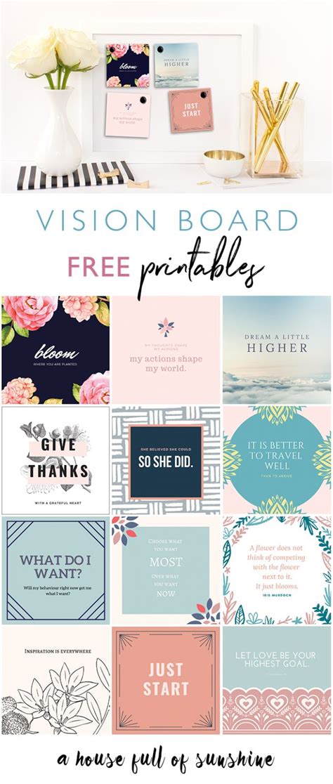 Free 2019 Vision Board Printables A House Full Of Sunshine