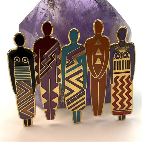 Buy The Designer Laurel Burch Multicolor Tribe Human Quintet Cloisonné