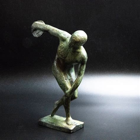 Discus Thrower Sculpture Discobolus Greek Athlete Bronze Statue
