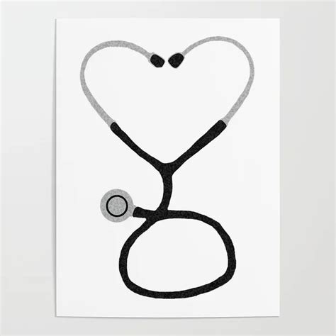 Buy Heart Shaped Stethoscope For Doctor Or Nurse Poster By Ahadden