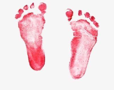 Huellas De Bebé Recién Nacido Clipart De Bebé Rojo Impresión Palmar