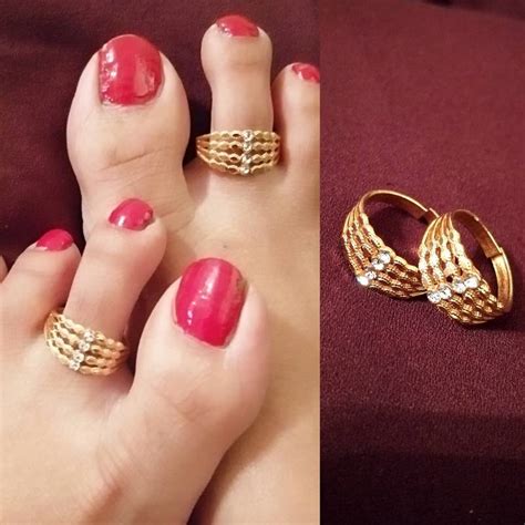 Gold Plated Diamond Studded Toe Rings Abdesigns 3074986