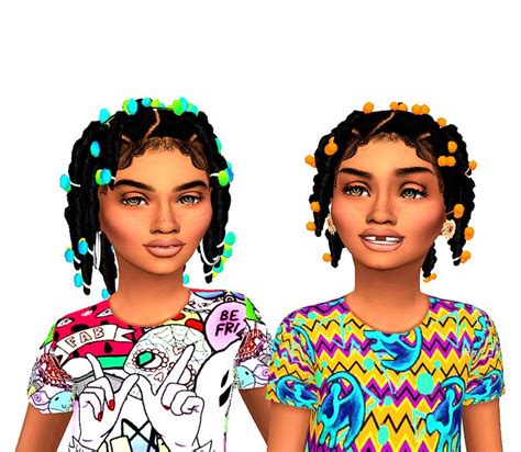Ebonix Sincerelyasimmer Twisted Pigtails Child Version Sims Hair