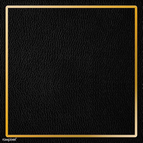 Gold Frame On Black Leather Background Vector Premium Image By