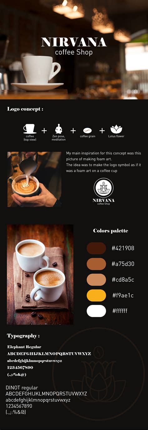 Nirvana coffee shop branding on Behance