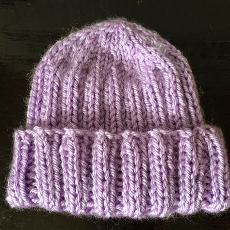Not My Nanas Crochet Ribbed Knitted Baby Hat